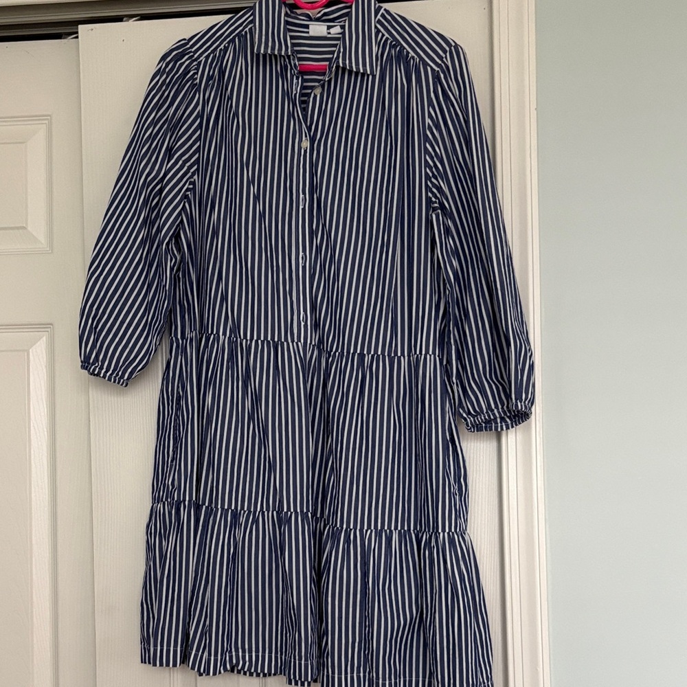 GAP Navy and White Striped Casual Dress